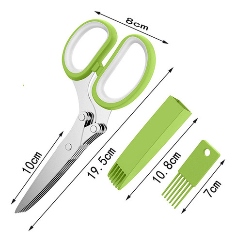 Tijeras For Hierbas Con 5 Cuchillas, Utensilios De Cocina,