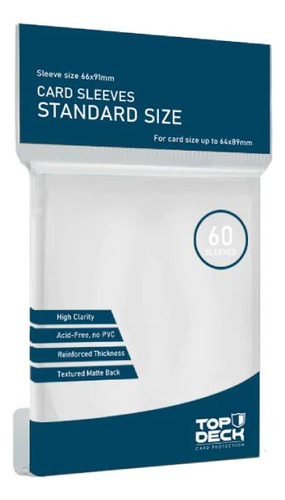 Protector De Cartas Tamaño Standard Top Deck Blanco (66x91)
