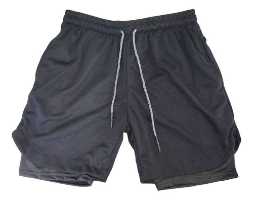 Short Gym Con Licra Deportiva 2 En 1 Bolsa Celular Moda