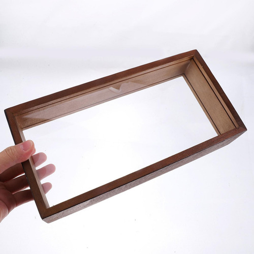 - Para Caja De Sombra, Marco De Fotos, Soporte Color Madera