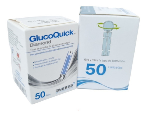 Tiras Glucoquick Diamond X50 + Lancetas X50