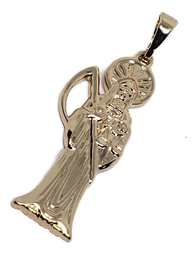 Imagen 1 de 3 de Dije Santa Muerte 3 Cm De Oro Laminado Estuche Sa8