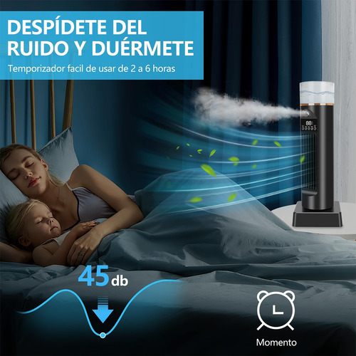 Ventilador Torre 35cm - Silencioso + Humidificador 6h Timer