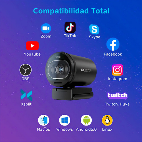 Camara Web Emeet S600 4k 60fps Streaming Webcam
