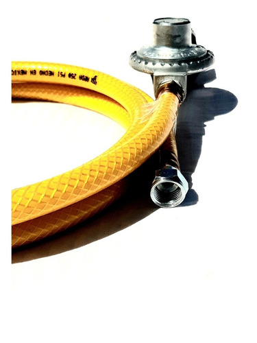 Imagen 4 de 8 de Manguera Amarilla Para Gas 3mts Cn Regulador De Baja Presión