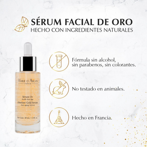 Imagen 5 de 7 de Serum Facial De Oro 24 Kilates Hidratante Ácido Hialuronico