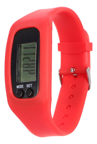 Reloj Deportivo De Silicona Rojo Con Podómetro Y Pantalla De