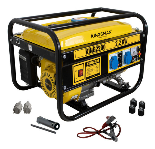 Generador Portatil De Luz 110v A Gasolina 5.5hp 2200w Amarillo King2200 Kingsman