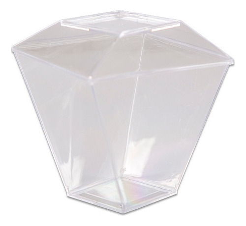 Copo Quadrado C/ Tampa 150 Ml Para Bolos E Doces 10 Unidades