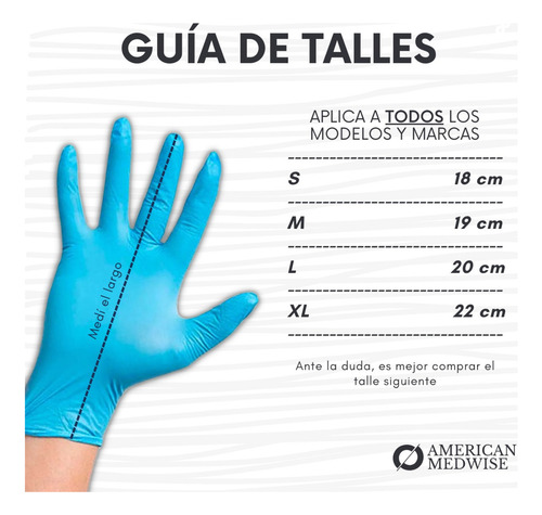 10 Cajas Guantes Azul Nitrilo | Bulto Cerrado Azul S