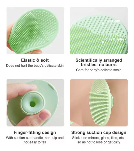 Set 3 Cepillo Baño Silicona Bebe Ducha Masaje Cabeza Bebe