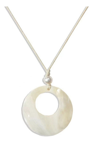 Y1b Collar Con Colgante Redondo De Concha Natural, Clave