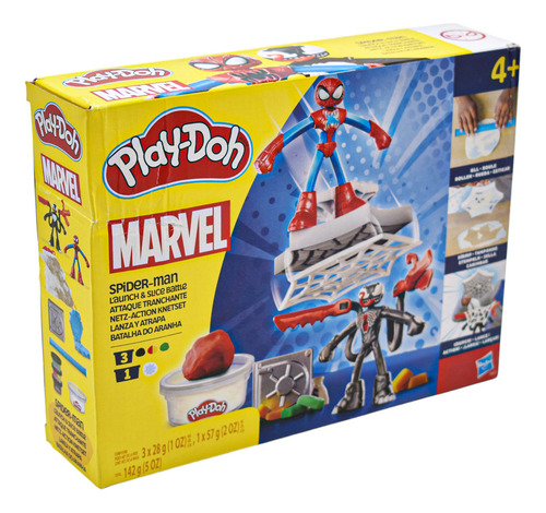 Play Doh Marvel Spiderman Lanza Y Atrapa 142g Hasbro Da Color Multicolor