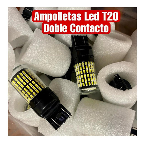 Ampolleta Led 144 Smd T20 2 Contacto Blancas Canbus (2 Uni)