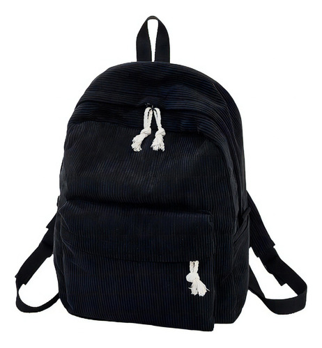 Mochila escolar para adolescentes, bolsa de pana Gr, color negro