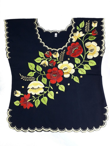 Blusa Bordada Yucateca Para Dama 100% Lino