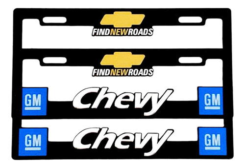 Par De Porta Placas Tridimensional Chevy 