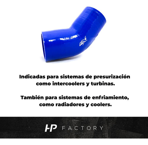 Manguera Silicona 45° 2.5´ Azul Ftx Fueltech