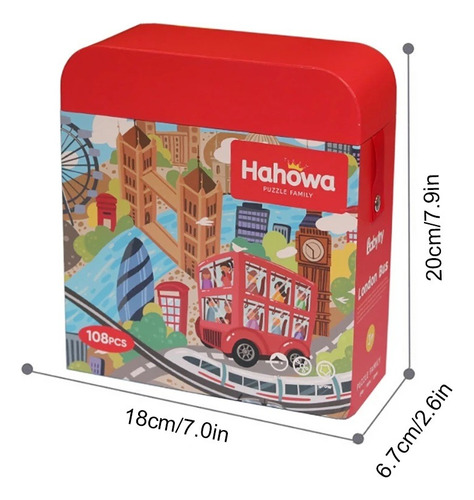 Maleta De Puzzle Bus De Londres De 108pcs Rompecabezas