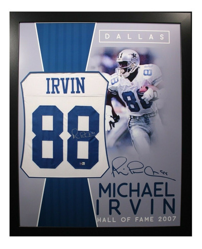 Jersey Autografiado Michael Irvin Dallas Cowboys Enmarcado