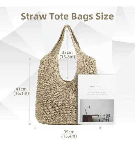 Bolso Playero Otikwio De Paja Para Mujer