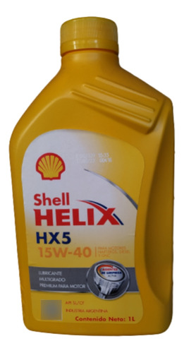 Aceite Shell Helix Hx5 15w40 Por 1 Litros