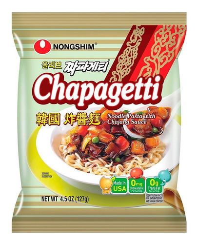 Imagen 1 de 1 de Sopa Instantanea Coreana Chapageti, Nongshim, 127