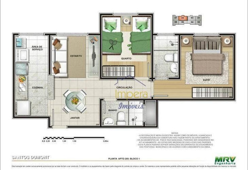 Apartamento Spazio Santos Dumont Com 2 Dormitórios À Venda, 54 M² Por R$ 210.000 - Parque Residencial Flamboyant - São José Dos Campos/sp - Ap0149