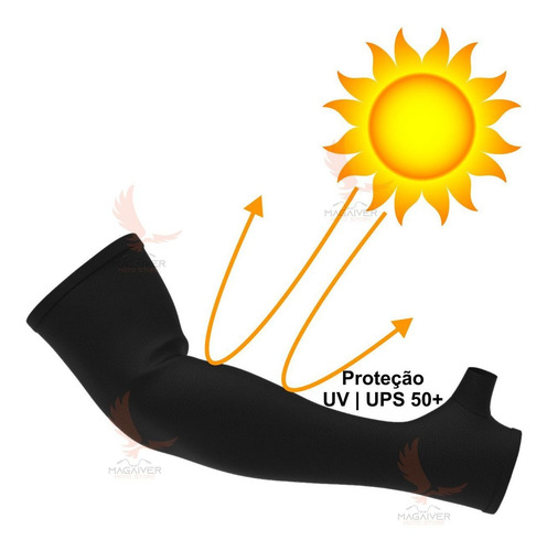 Imagem 6 de 7 de Par Manguito Térmico Moto Proteção Solar Motoqueiro Upf 50+