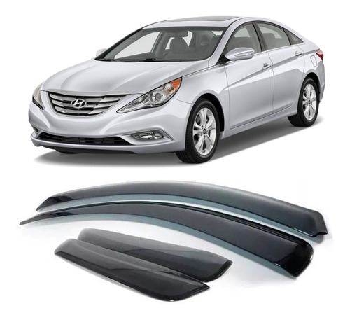 Calha Defletor Chuva Fume Hyundai Sonata 2011 Em Diante