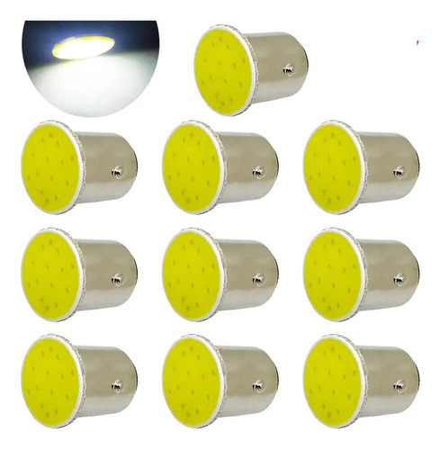 Par Ampolletas Led Cob 1156 P21w 180° Ba15s 6000k Blanco