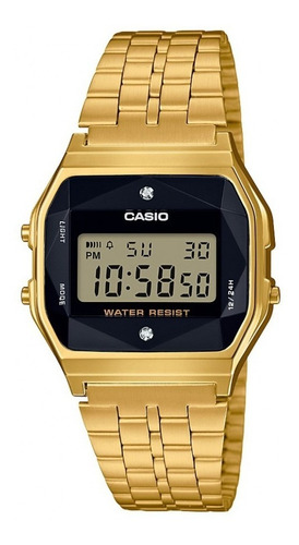 Reloj Casio Retro Unise A159wged-1 Dorado Diamante Naturales