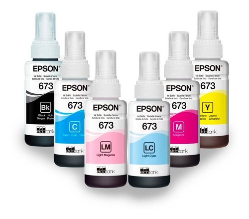 Tintas Originales Epson T673 L1800 L805 L850 L810 L800 Pack