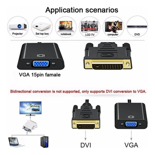 Imagen 3 de 6 de Convertidor Activo Dvi-d 24+1 A Vga Conecta Pantallas Vga