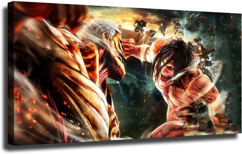 Cuadro Decorativo Attack On Titan Pelea Titanes 50x75cm