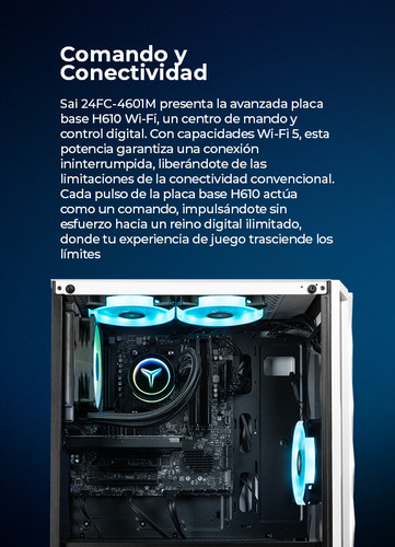 Pc Gamer Yeyian, Nvidia Geforce Rtx 4060 8gb Gddr6, Intel Core I5-12400f 4.40ghz, 32gb Ddr4 3200 Mhz, 512gb Nvme,1tb Hdd, 750w 80 Plus Bronze, Wi-fi 5, Bluetooth, Ypi-sa124fc-4601m