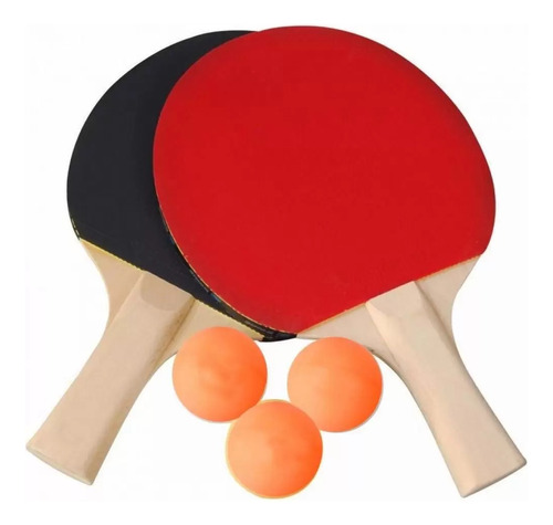 Kit Jogo Ping Pong Tênis De Mesa 2 Raquetes 3 Bolinhas