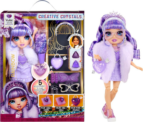 Rainbow High Creative Crystals Muñeca Violet Willow