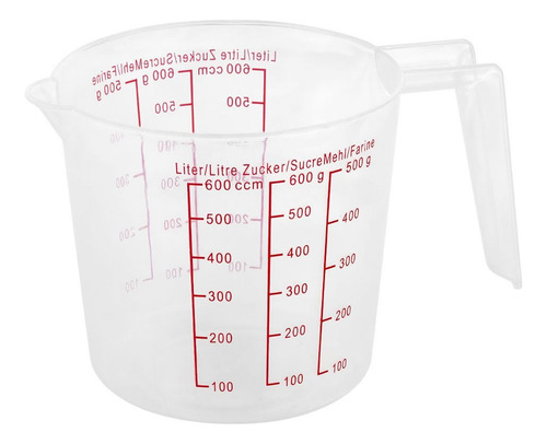 Jarra Medidora Plastico 500ml Receitas Transparente C/ Alça