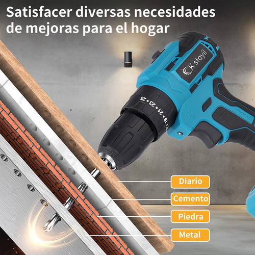 Taladro Inalámbrico Recargable Multifuncional 12v Practico