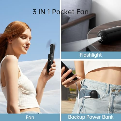 Mini Ventilador De Mano 3 En 1 Recargable Usb