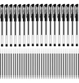 180 Lapiceros Gel Boligrafo Pluma Escolar Oficina+repuestos