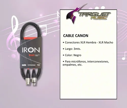 Cable Microfono Kwc Iron 8241 Canon/canon Standard 3m Oferta