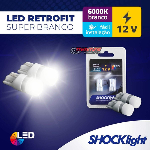 Imagem 1 de 3 de Led T10 Retrofit Shocklight Pingo 6000k 12v Par