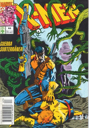 X-men N° 63 - Guerra Subterrânea! - 84 Páginas Em Português - Editora Abril - Formato 13,5 X 19 - Capa Mole - 1993 - Bonellihq Cx01 Fev24