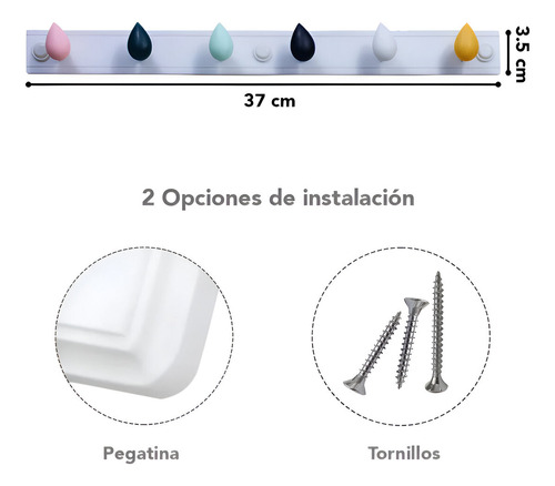 Perchero De 6 Ganchos Multiusos