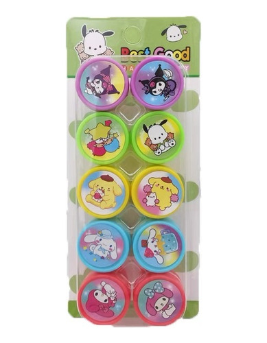 Set 10 Timbres Sellos Infantiles De Kuromi Kawaii 