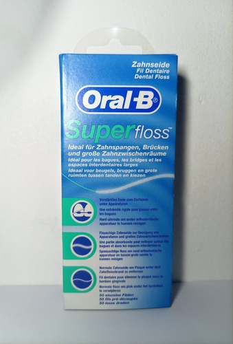 Hilo Dental Super Floss Oral-b Ortodoncia, Puentes, Coronas (Usado)