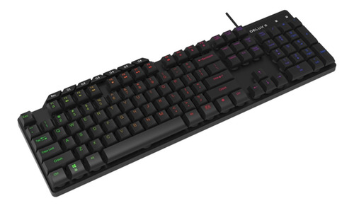 Imagen 2 de 5 de Teclado Gaming Gamer Usb Led Delux Negro K9800u