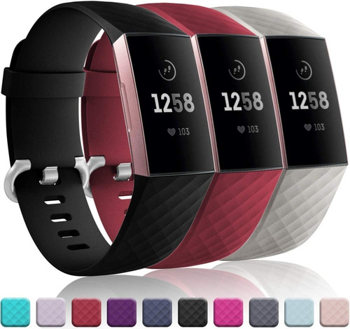 3 Mallas De Reloj Fitbit Charge 4 / Charge 3 / Small